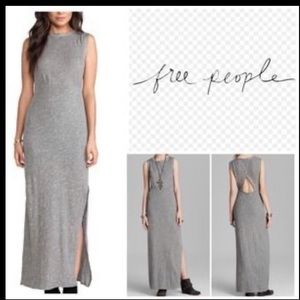 Gray Free People  maxi dress with slit